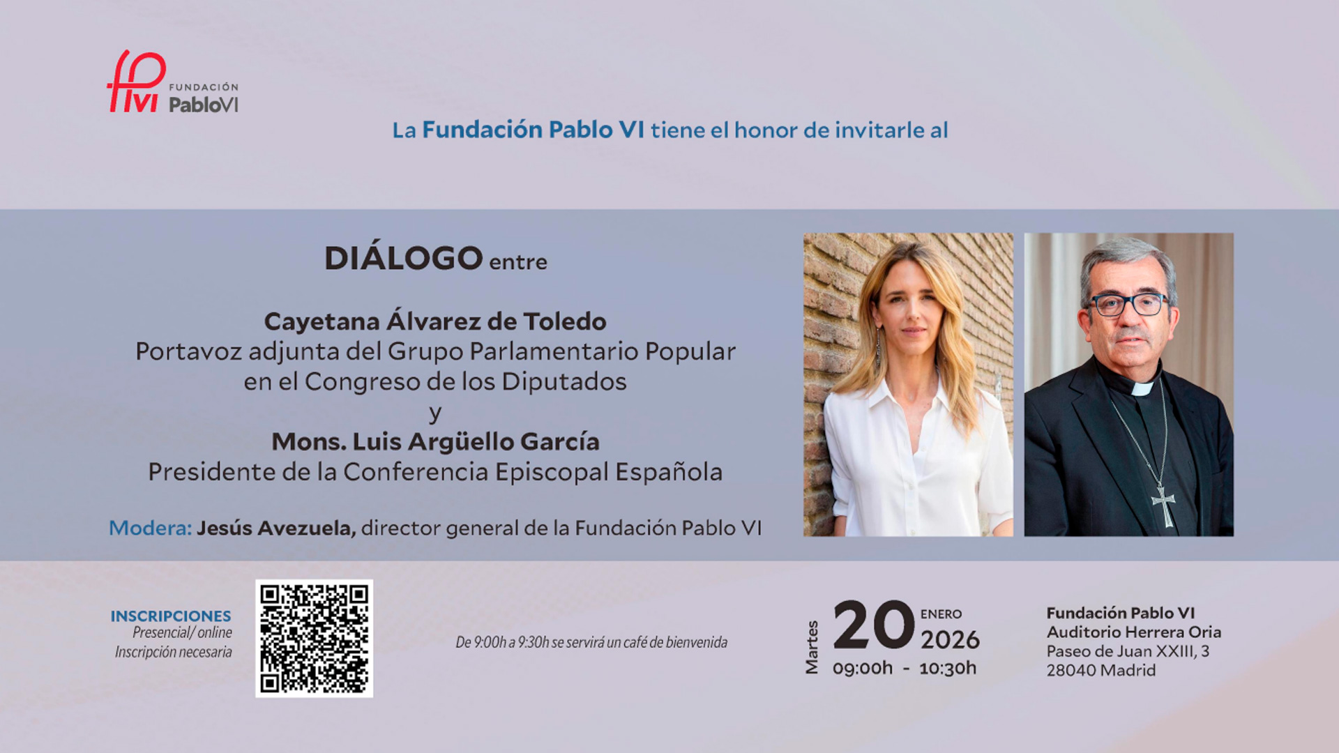 Encuentro entre Cayetana Álvarez de Toledo y Mons. Luis Argüello